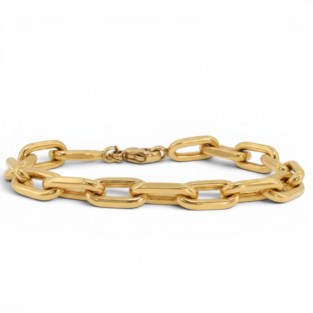 Italian Oval Link Bracelet in 14K Yellow Gold-Bijoux Village Fine Jewellers