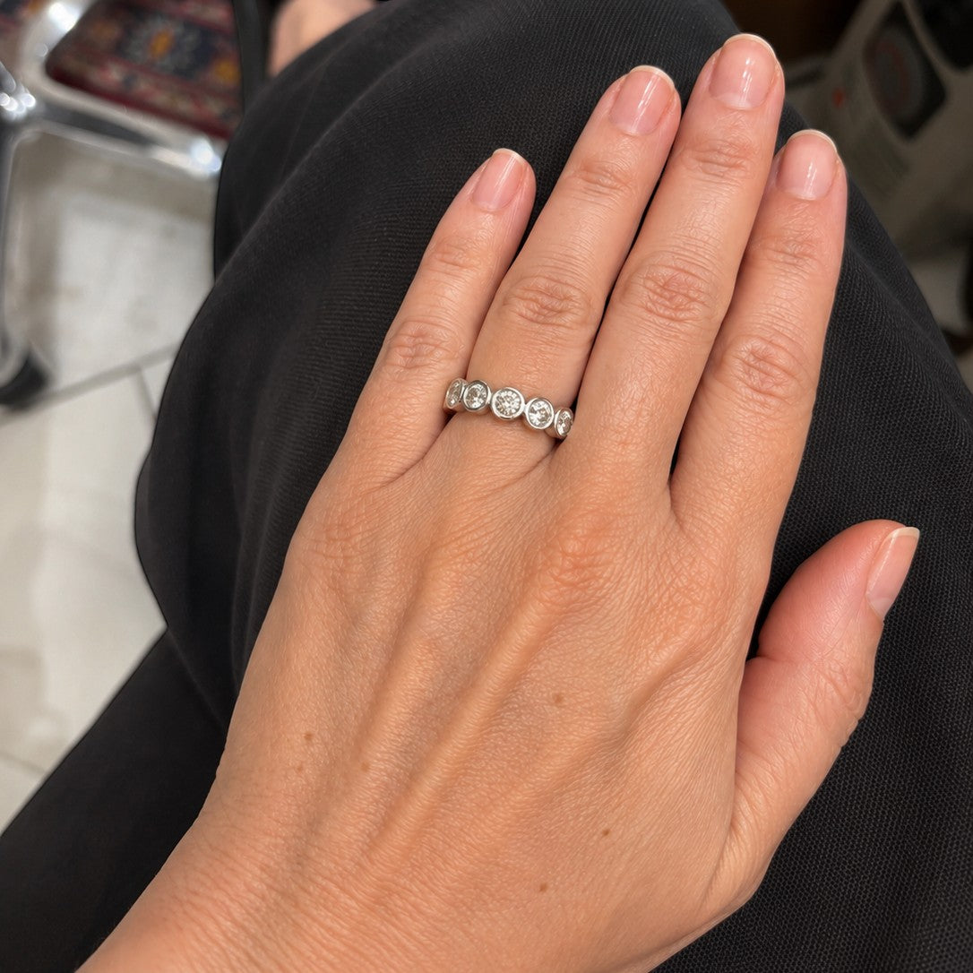 14K White Gold Lab-Grown Diamond Bezel Eternity Band-Diamond-Bijoux Village Fine Jewellers