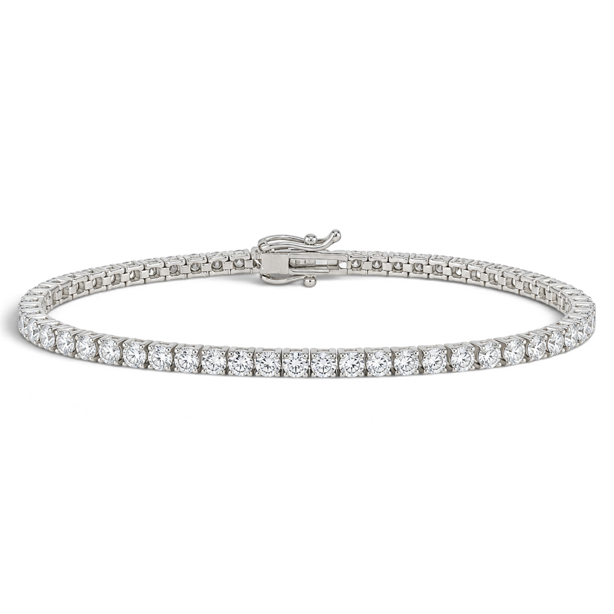 14K White Gold Natural Diamond Tennis Bracelet – 4.13 CTs-Diamond Bracelets-Bijoux Village Fine Jewellers