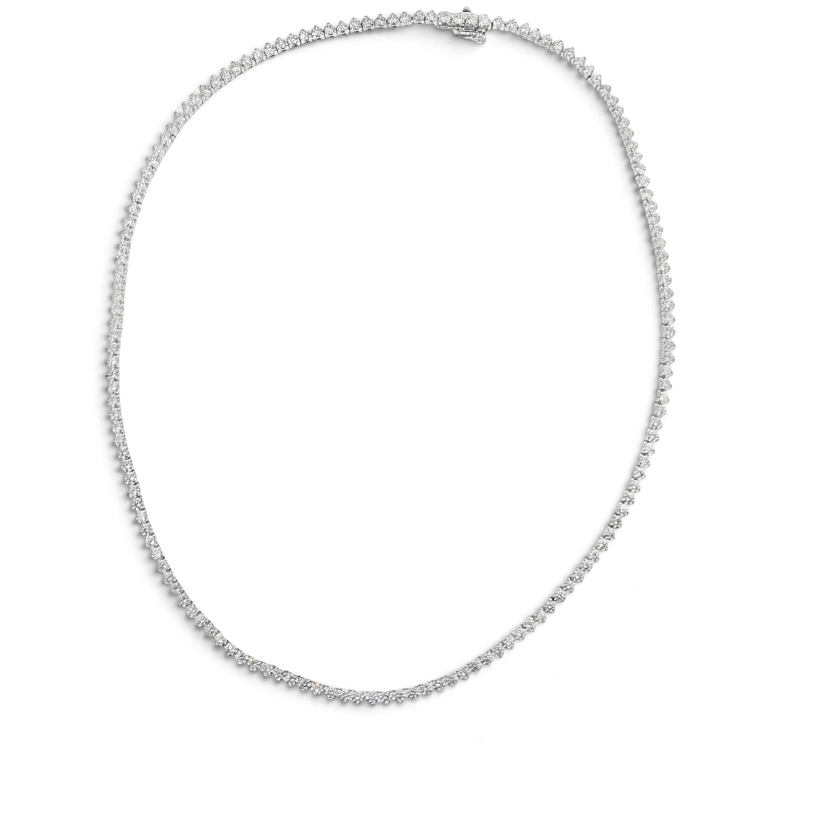 Classic Diamond Tennis Necklace – 14K White Gold, 8.42 CT-Bijoux Village Fine Jewellers