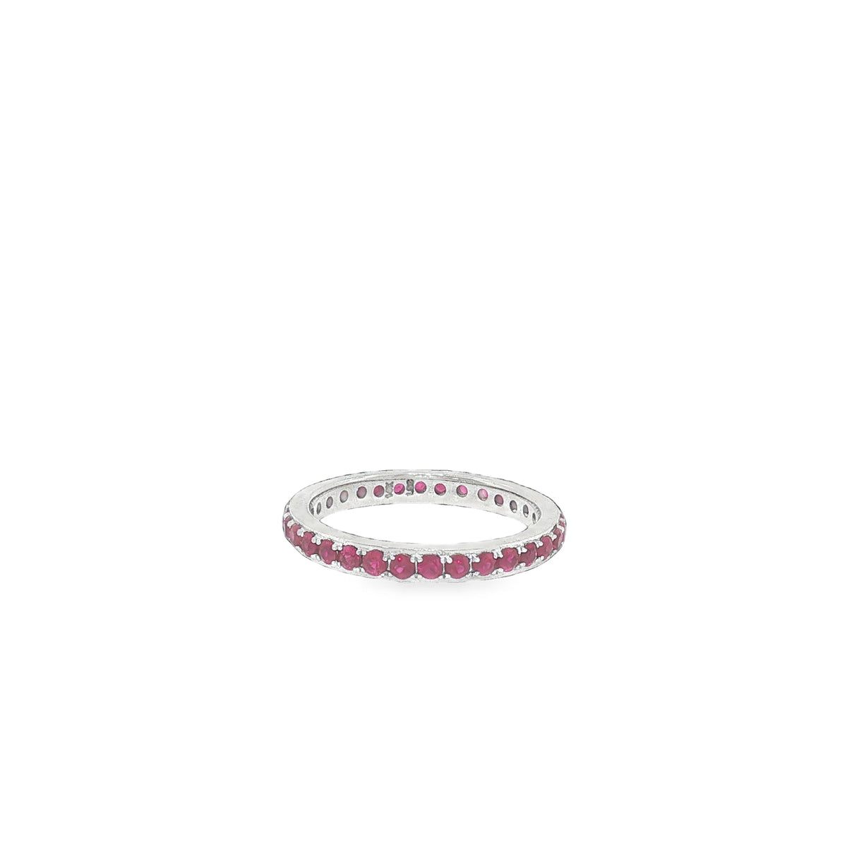 14K White Gold Ruby Eternity Band-Bijoux Village Fine Jewellers