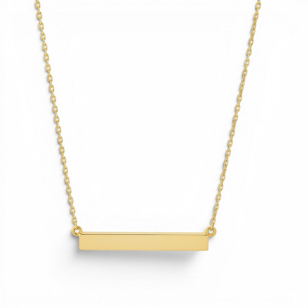 Minimalist Bar Necklace in Yellow Gold-10 Karat-Bijoux Village Fine Jewellers