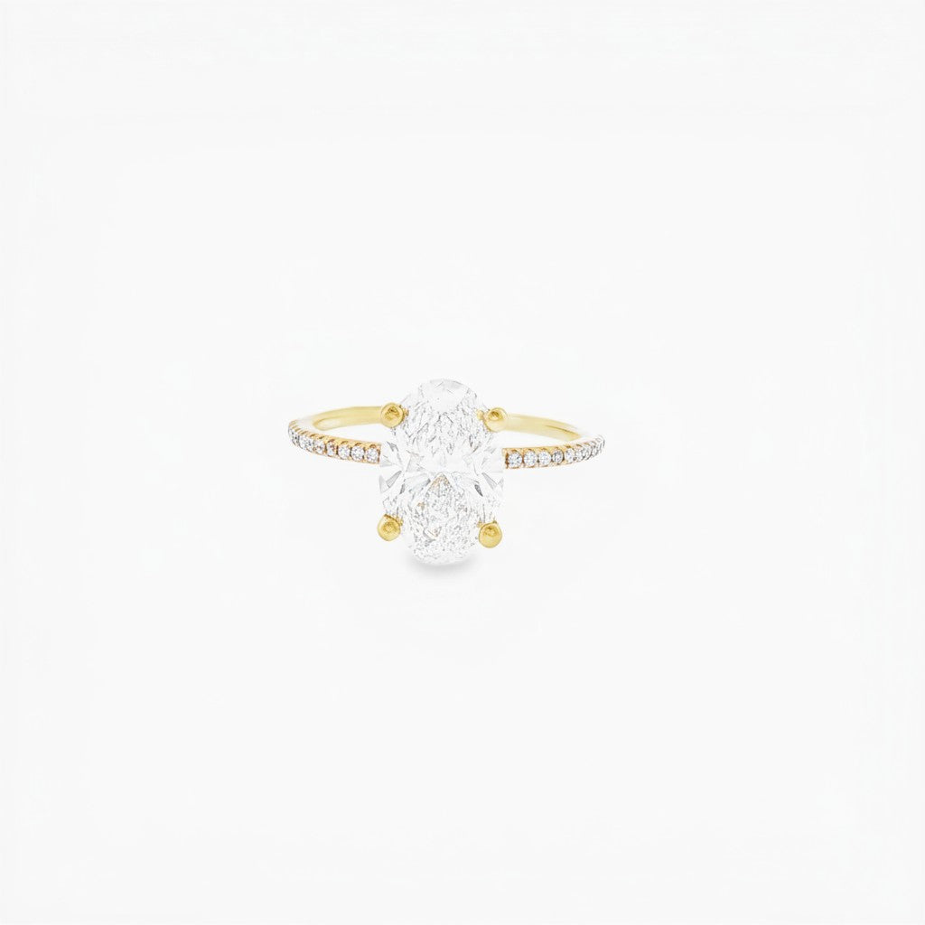 Lab Grown Oval Diamond Hidden Halo Ring-Bijoux Village Fine Jewellers