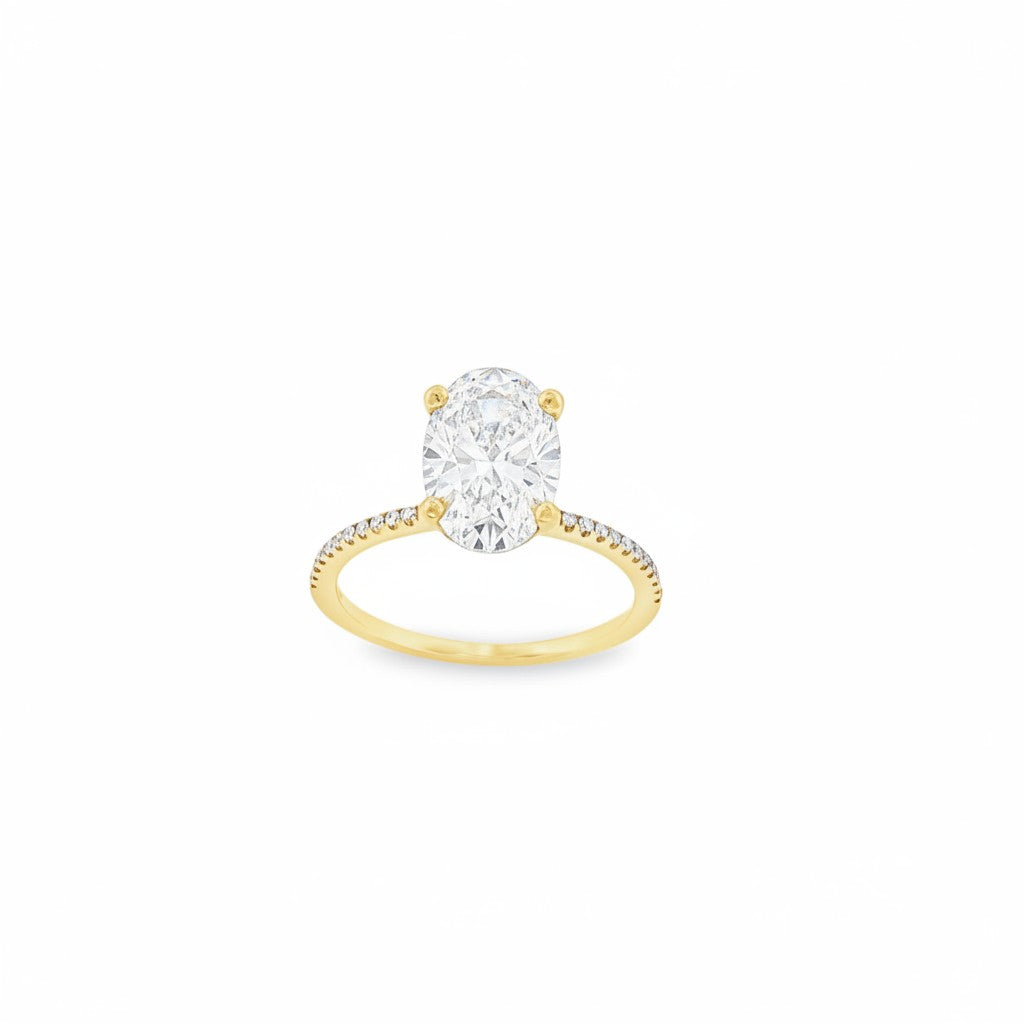 Lab Grown Oval Diamond Hidden Halo Ring-Bijoux Village Fine Jewellers