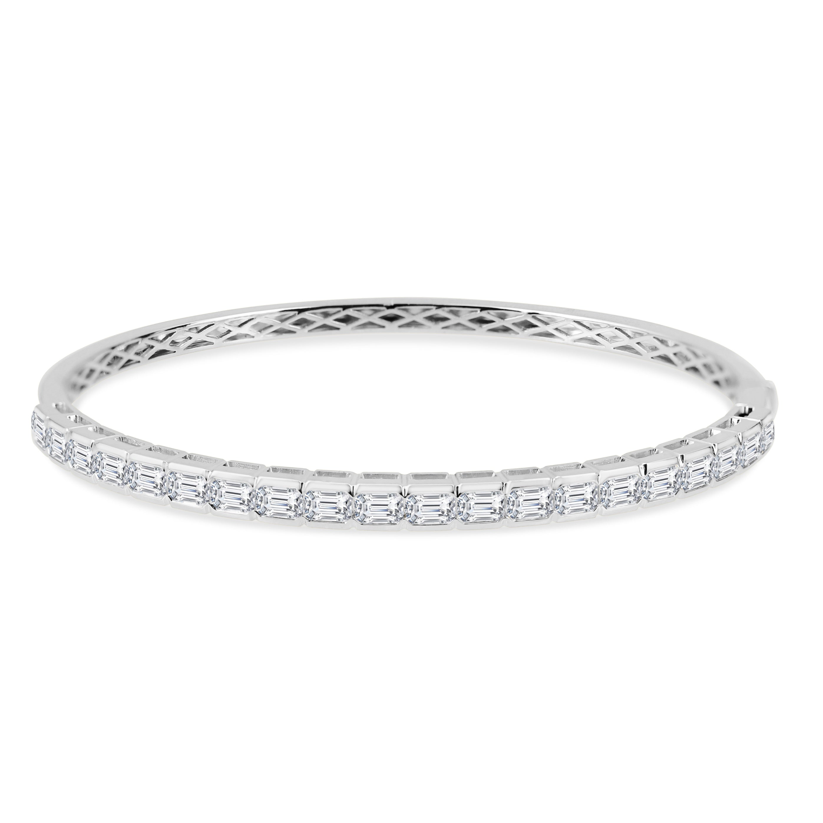 Emerald-Cut Diamond Bangle
