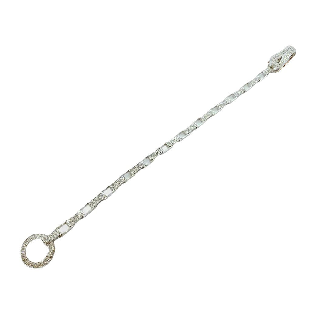 White Gold Flexible Link Diamond Bracelet-Bijoux Village Fine Jewellers