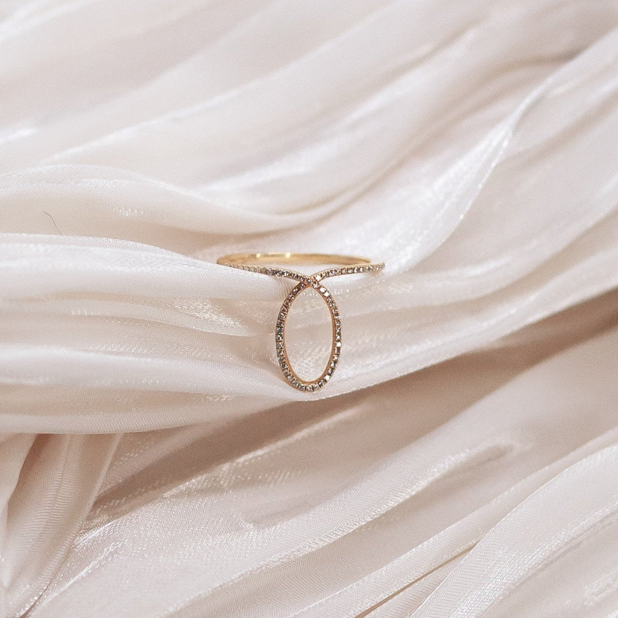 Rose Gold Diamond Oval Ring-Bijoux Village Fine Jewellers