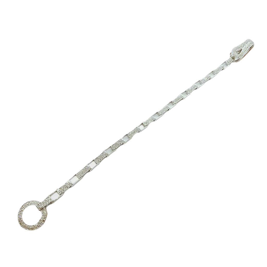 White Gold Flexible Link Diamond Bracelet-Bijoux Village Fine Jewellers