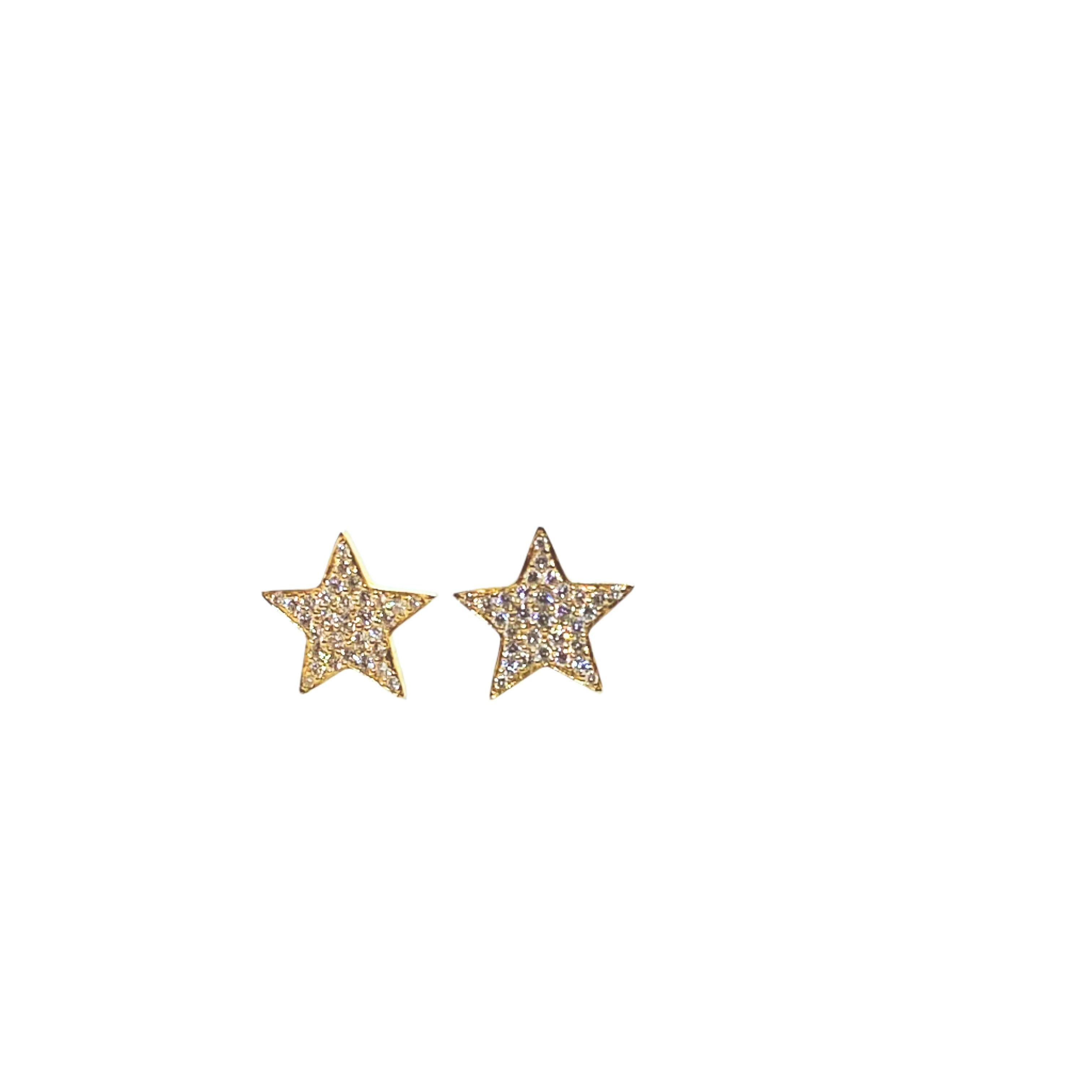 Diamond Star Stud Earrings-18 Karat-Bijoux Village Fine Jewellers