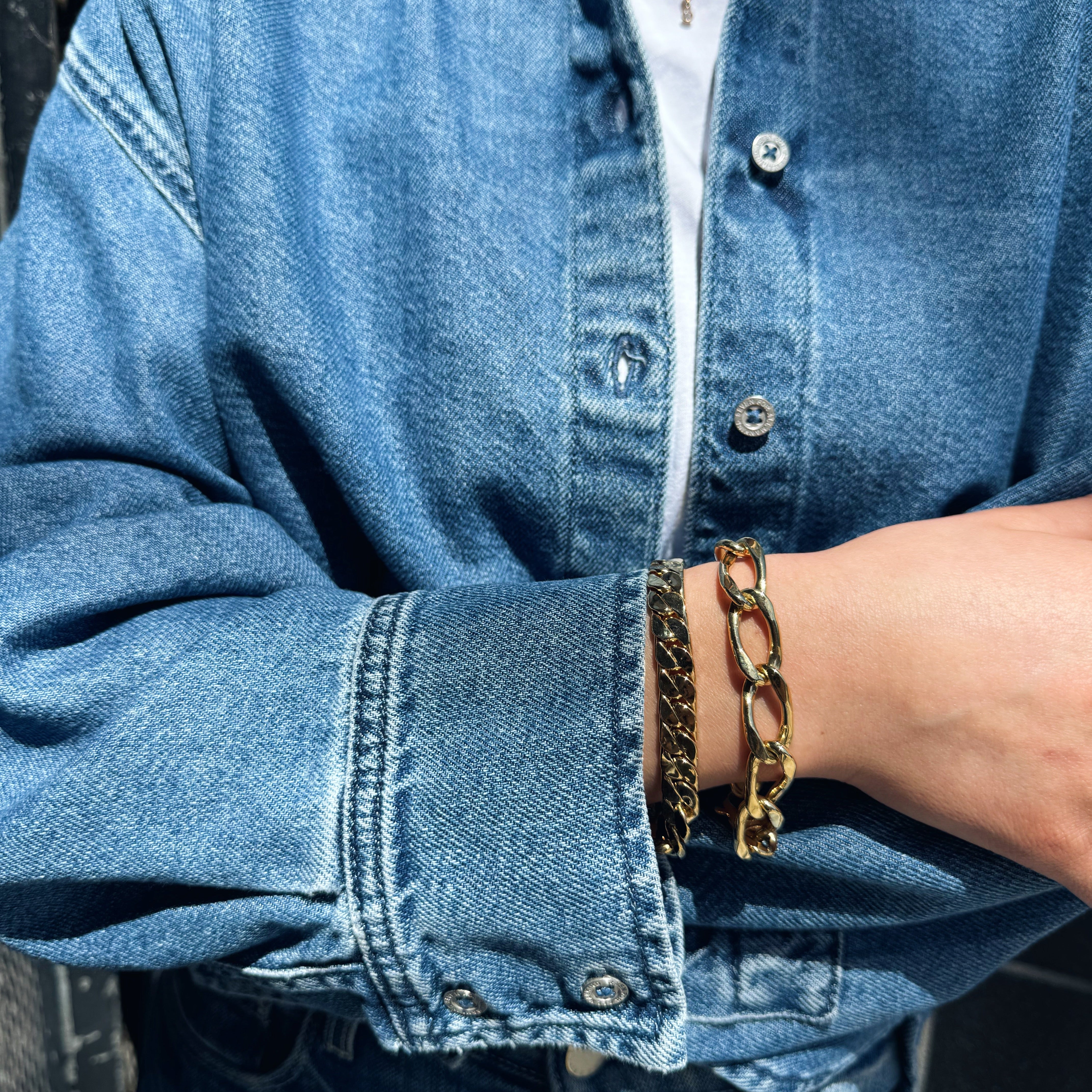 Yellow Gold Chunky Link Bracelet-Bijoux Village Fine Jewellers