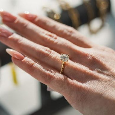 1.73 CTs Lab-Grown Diamond Solitaire Ring in 18K Yellow Gold-Bijoux Village Fine Jewellers