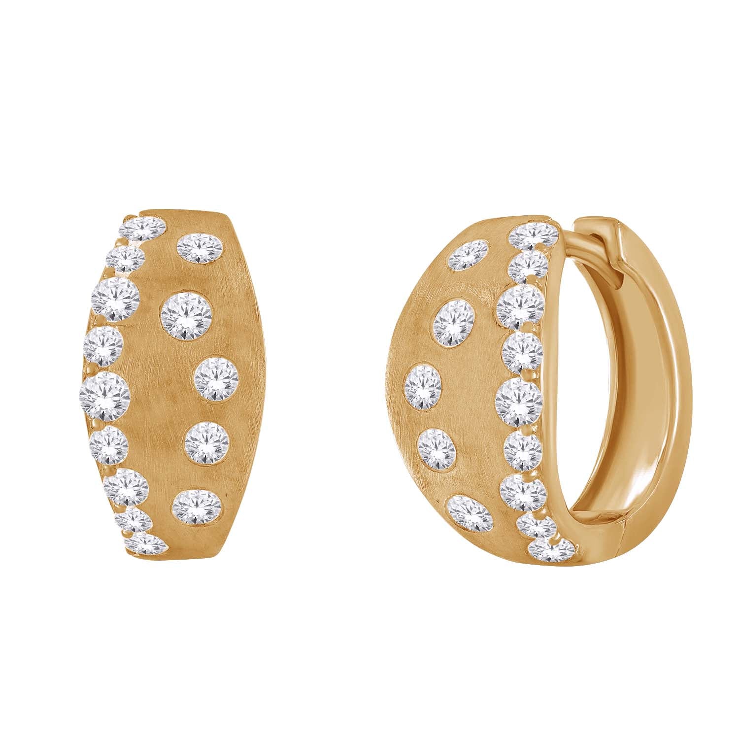 10K Yellow Gold Lab Grown Diamond Huggie Earrings – 0.60CT-Bijoux Village Fine Jewellers