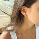 14K Yellow Gold Emerald-Cut Diamond Drop Studs-Bijoux Village Fine Jewellers
