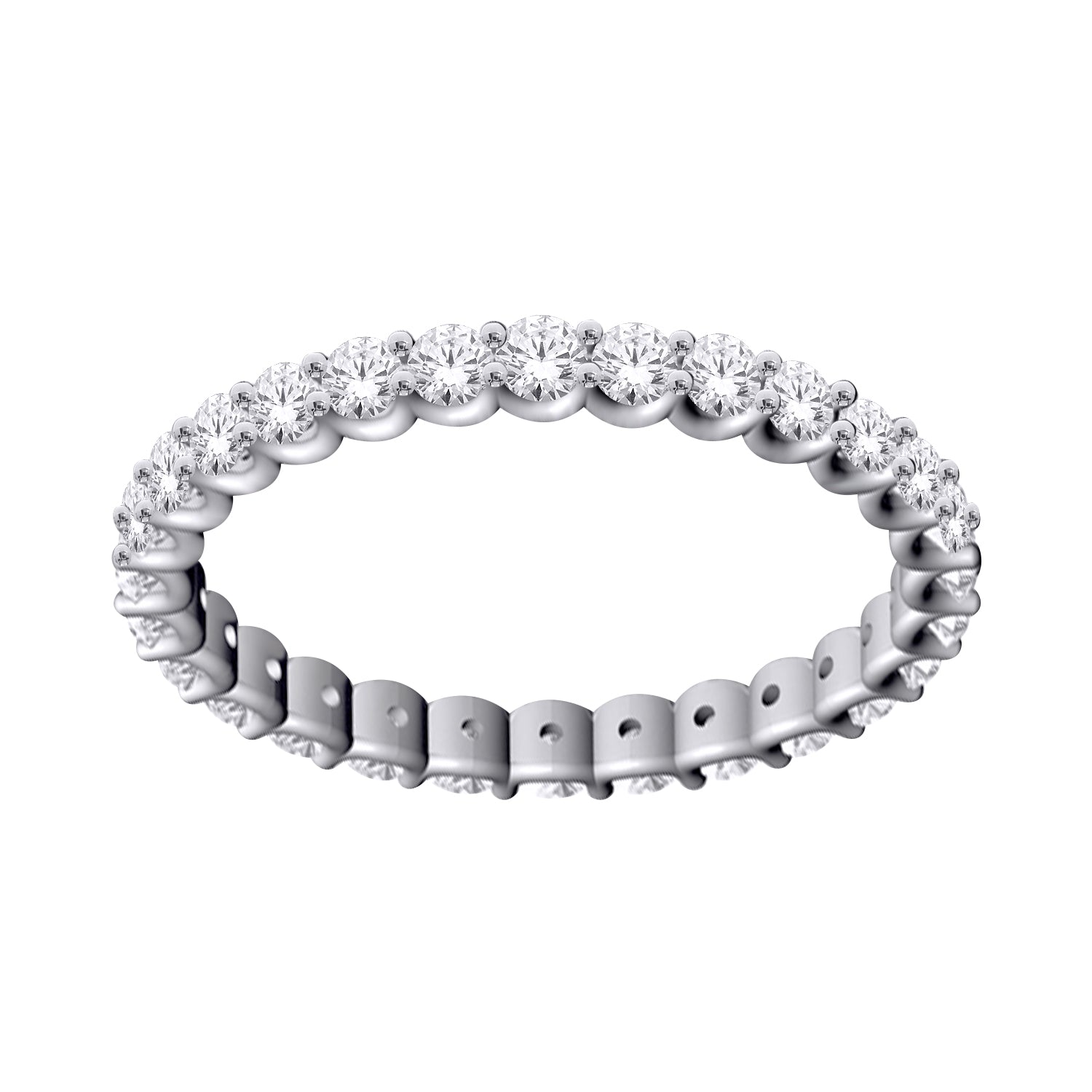 14K White Gold 1.00CT Lab Grown Diamond Eternity Band-Bijoux Village Fine Jewellers