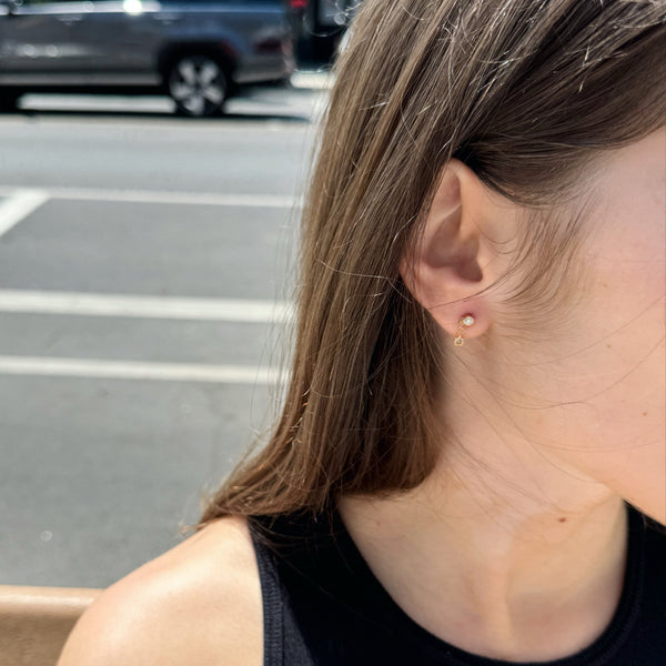 14K Yellow Gold Diamond Drop Stud Earrings – 0.50 CT-Bijoux Village Fine Jewellers