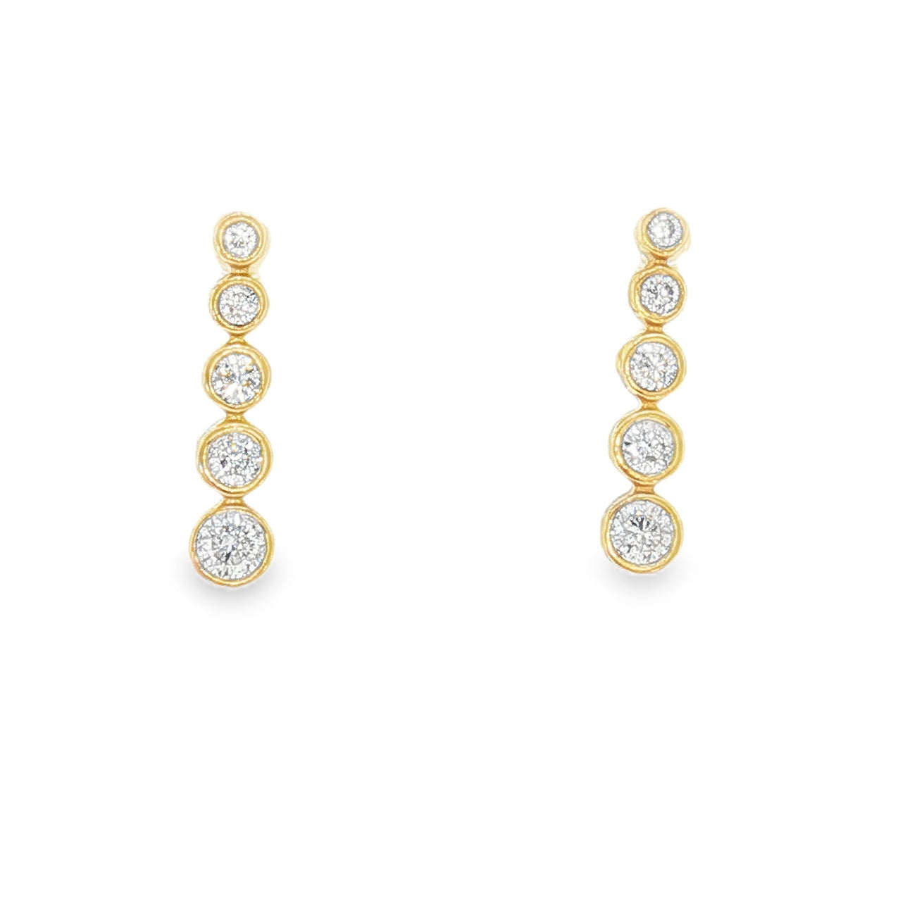 Bezel-Set Diamond Drop Earrings-10 Karat-Bijoux Village Fine Jewellers