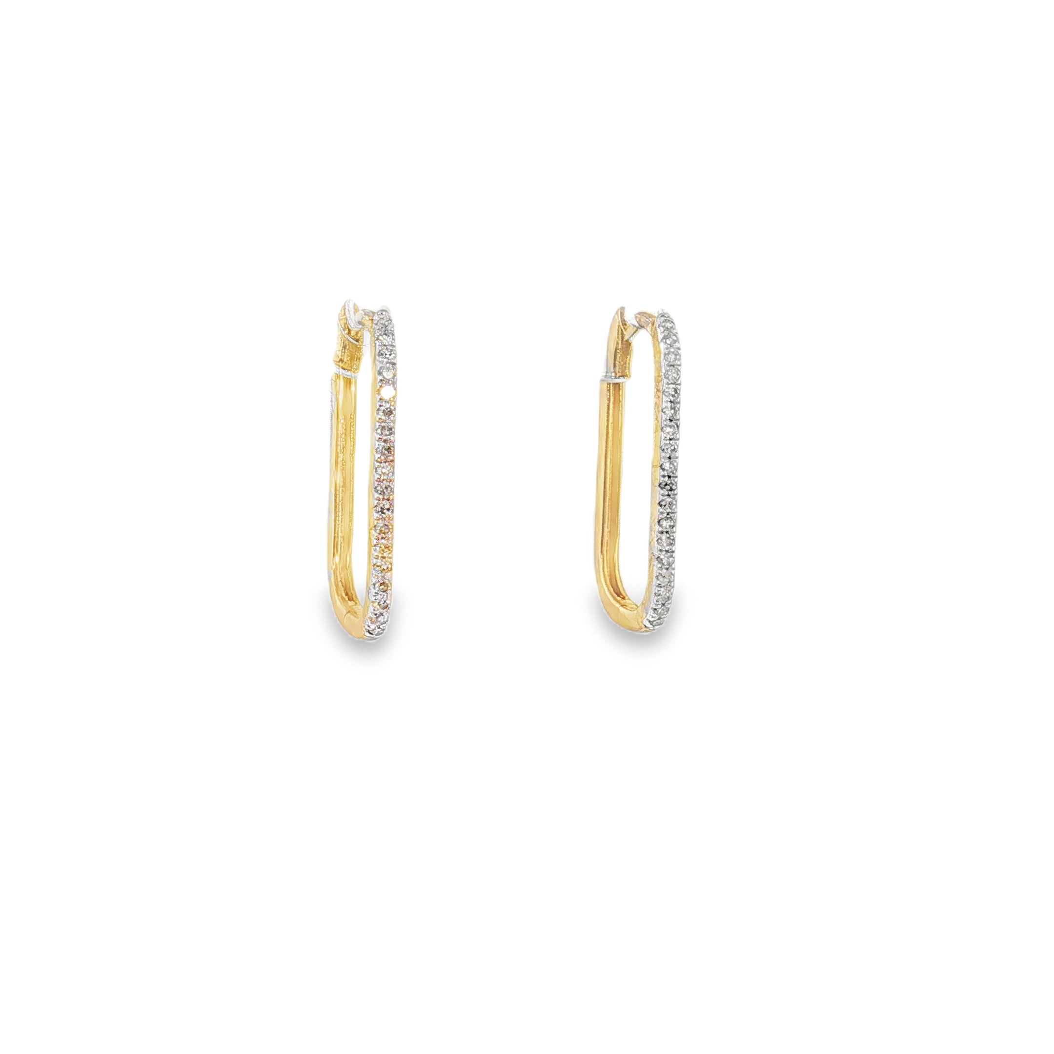 Sleek Diamond Huggie Hoops-10 Karat-Bijoux Village Fine Jewellers
