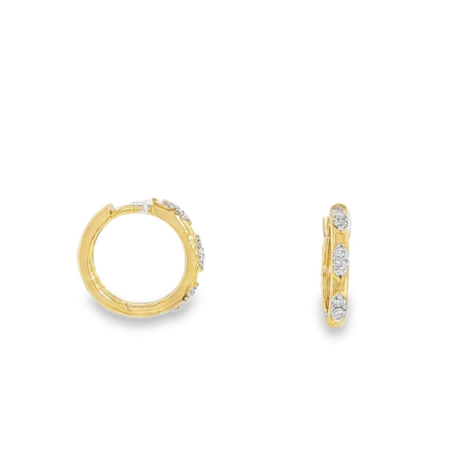 Diamond Accent Huggie Hoop Earrings-Bijoux Village Fine Jewellers