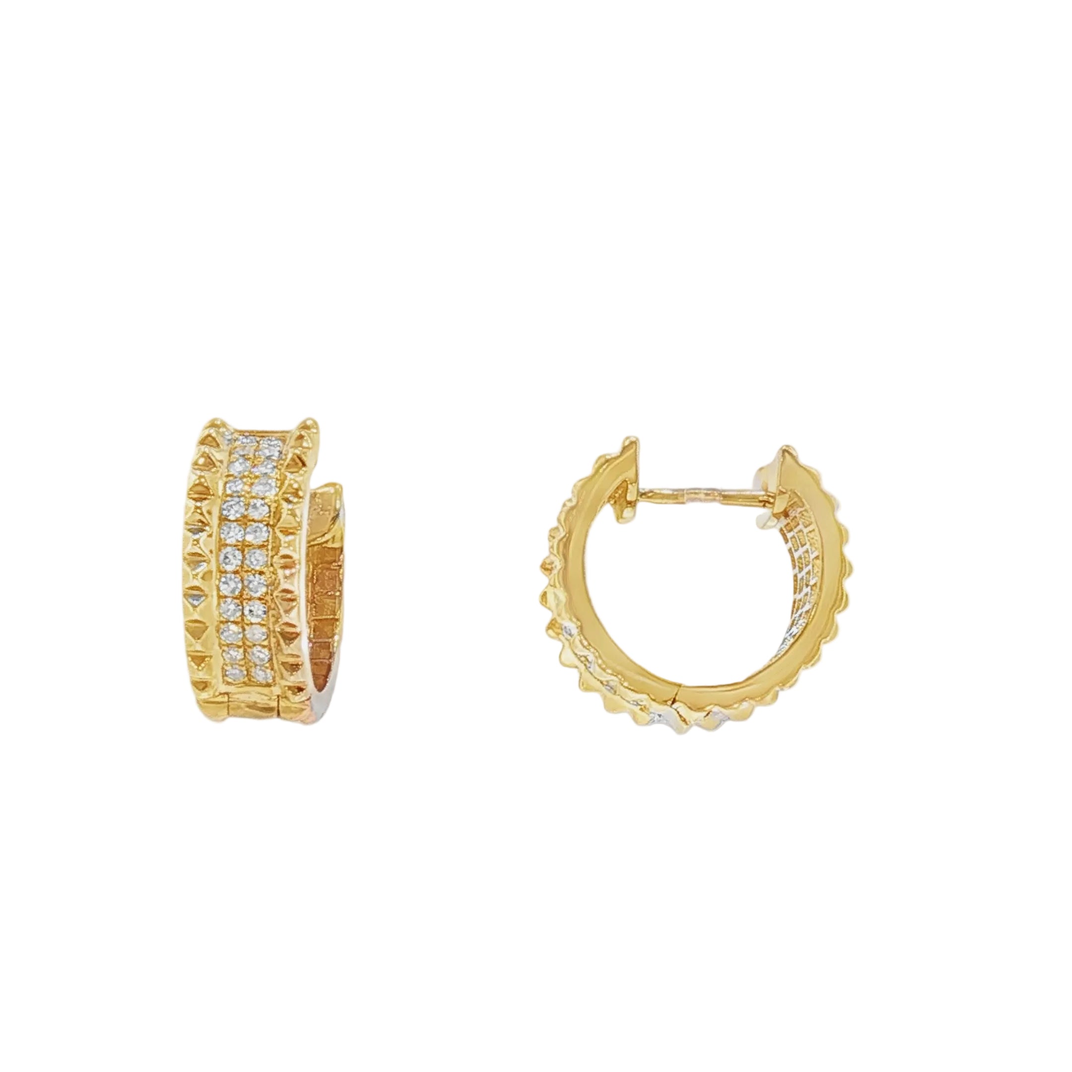 Diamond Pavé Huggie Hoop Earrings-Bijoux Village Fine Jewellers