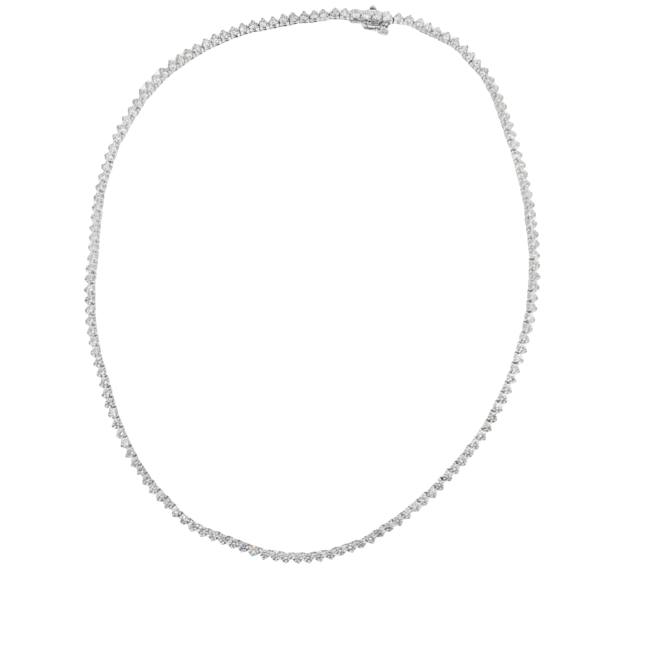 Classic Diamond Tennis Necklace – 14K White Gold, 8.42 CT-Bijoux Village Fine Jewellers