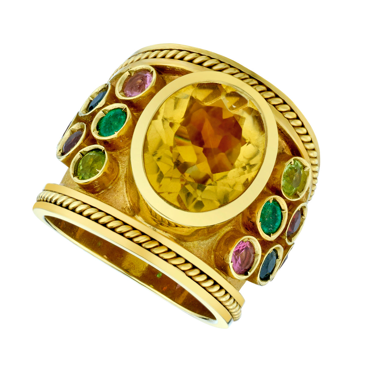 Multi-Gemstone Citrine Statement Ring-14 Karat-Bijoux Village Fine Jewellers