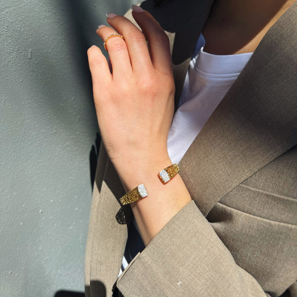 Lattice Elegance Diamond Cuff Bracelet-Bijoux Village Fine Jewellers