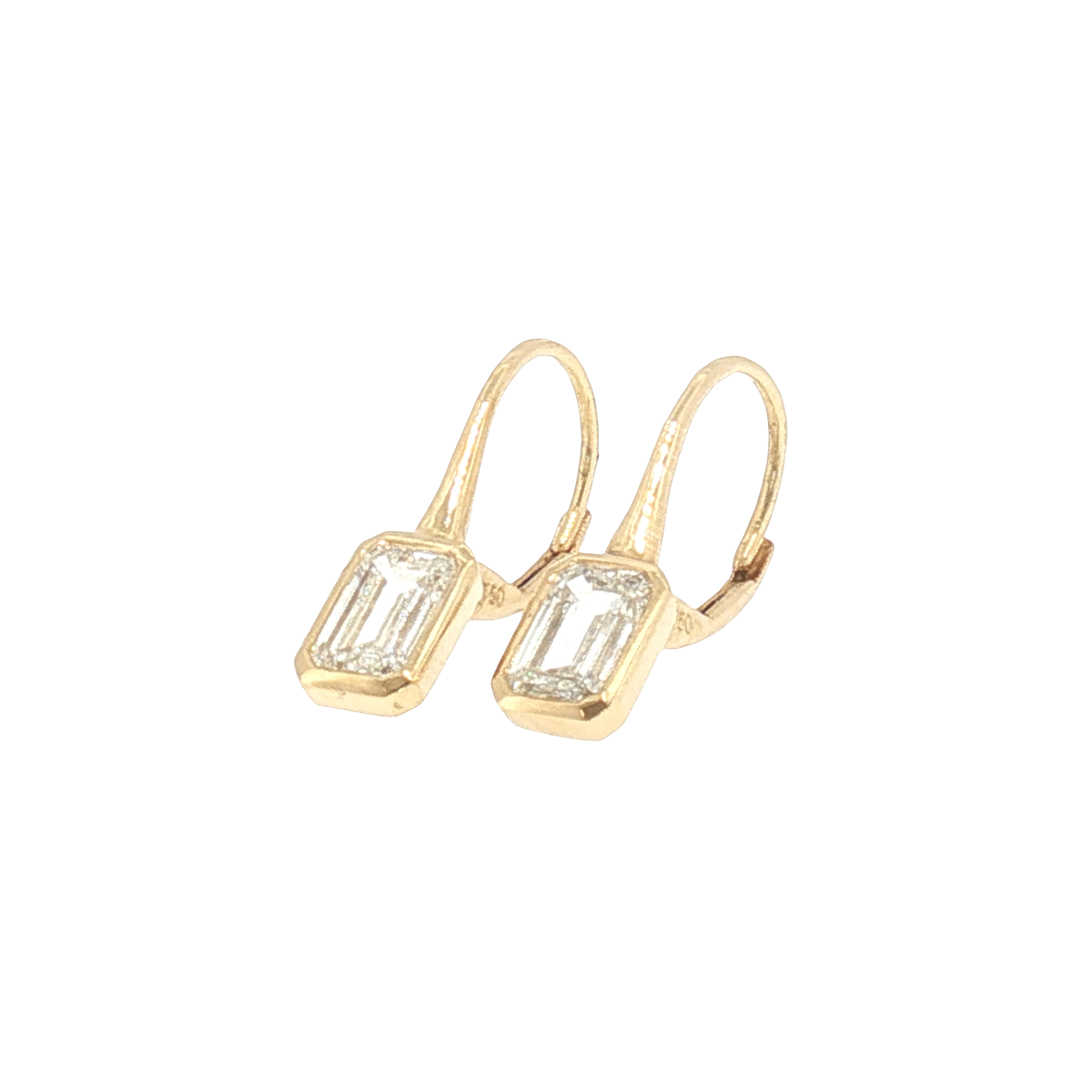 Emerald-Cut Diamond Drop Earrings-Diamond Earrings-Bijoux Village Fine Jewellers