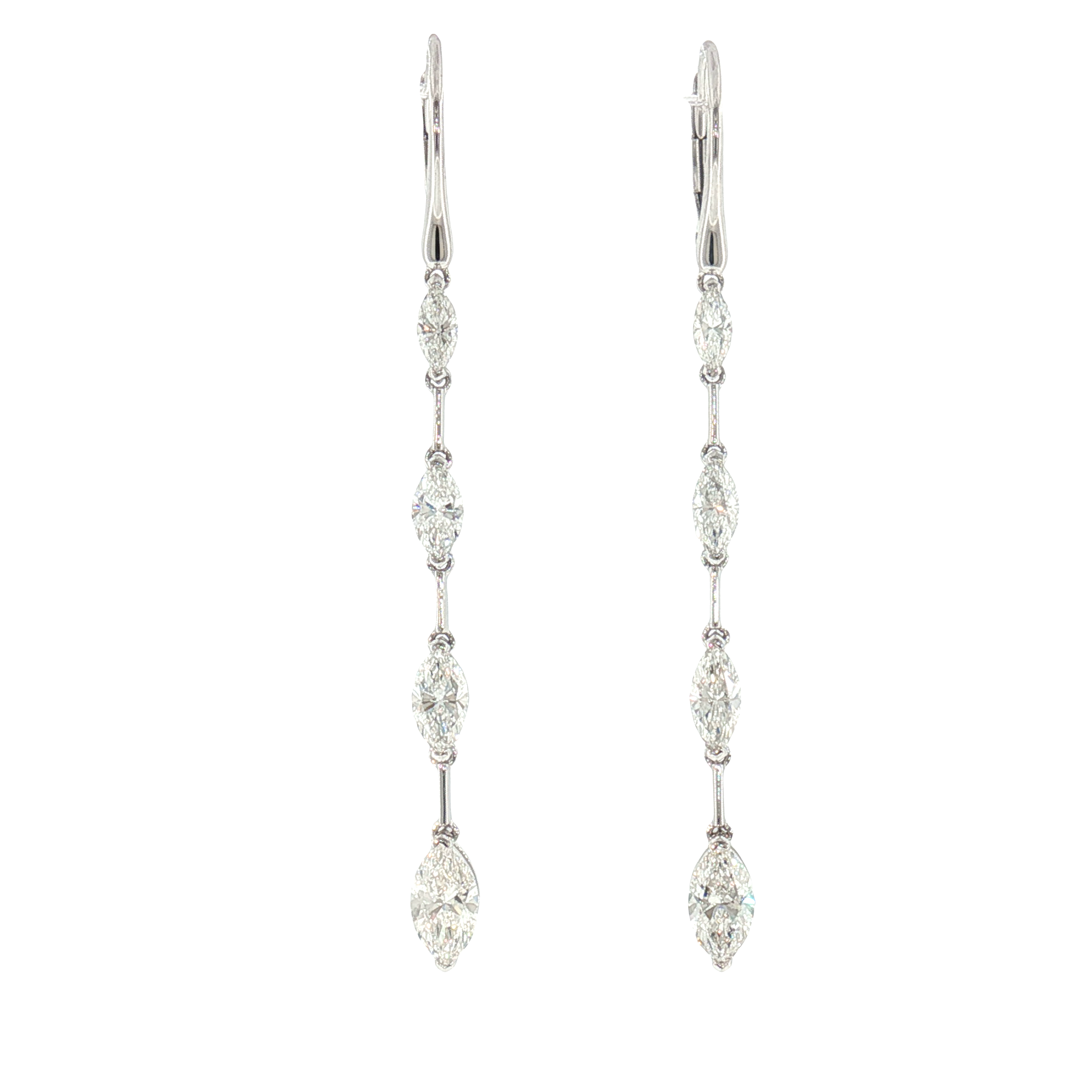 Marquise Cascade Diamond Drop Earrings-Bijoux Village Fine Jewellers