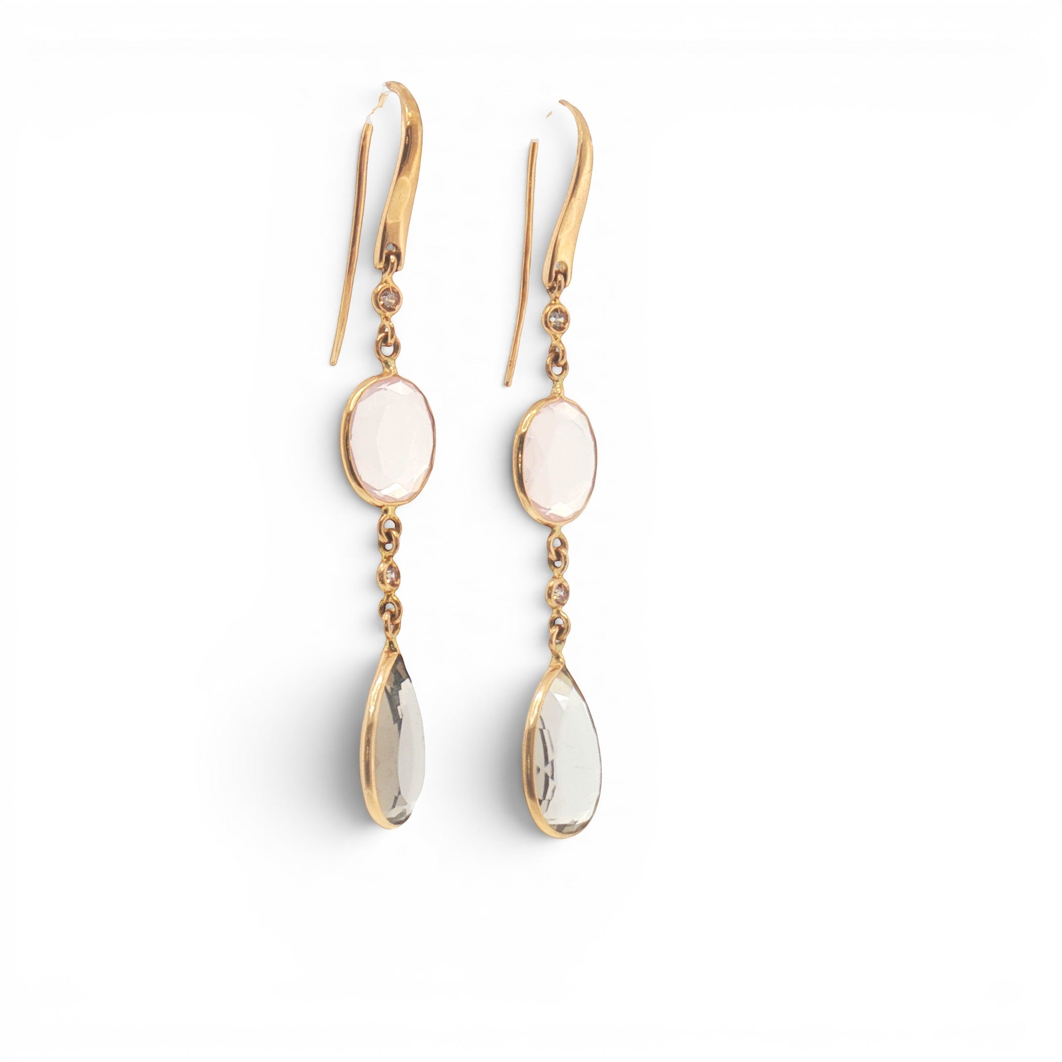Blush Dusk Drop Earrings-Bijoux Village Fine Jewellers