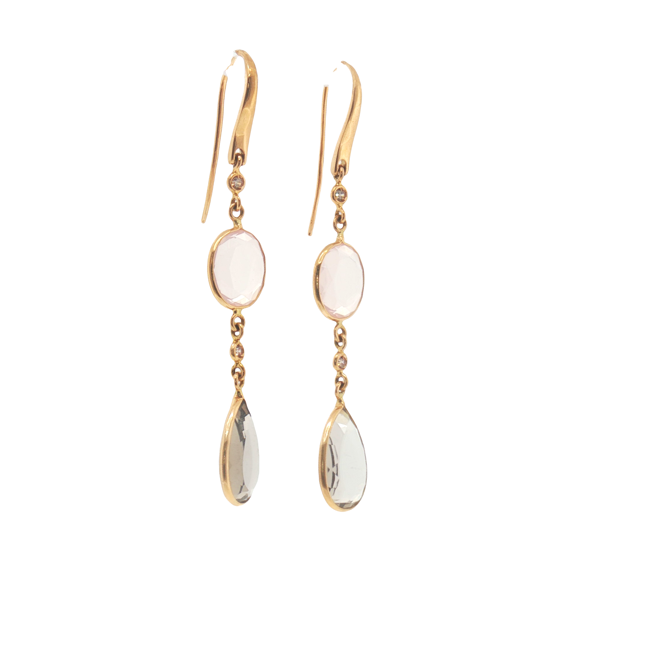 Blush Dusk Drop Earrings-Bijoux Village Fine Jewellers