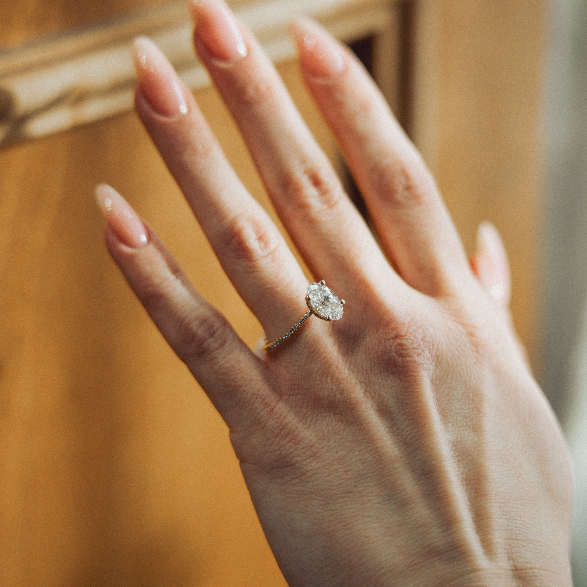 Lab Grown Oval Diamond Hidden Halo Ring-Bijoux Village Fine Jewellers