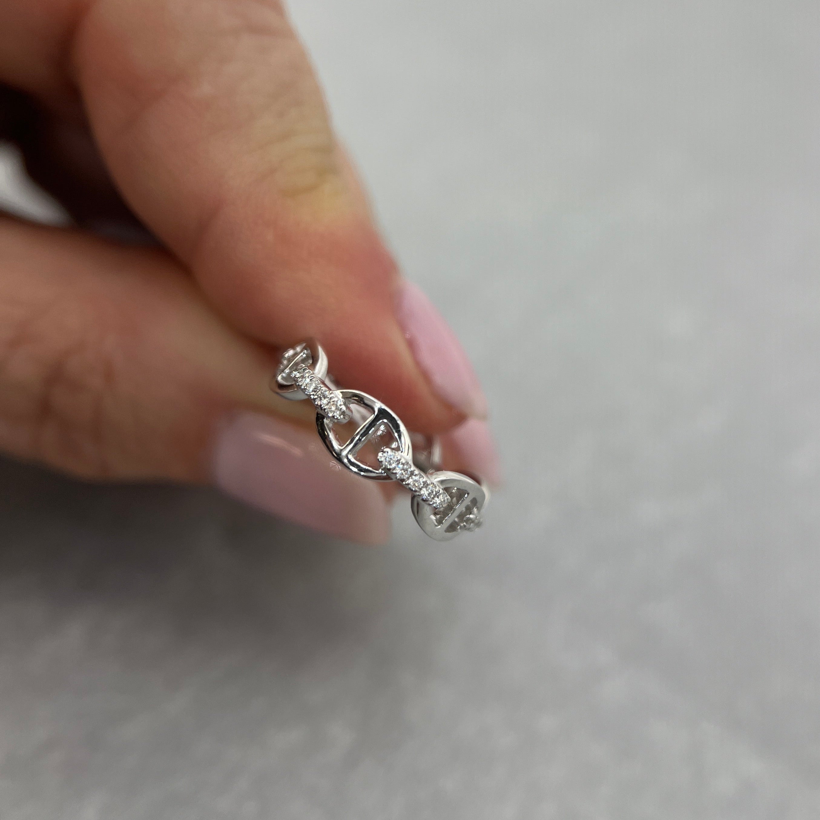 18K Gold Diamond Bit-Link Ring-Bijoux Village Fine Jewellers