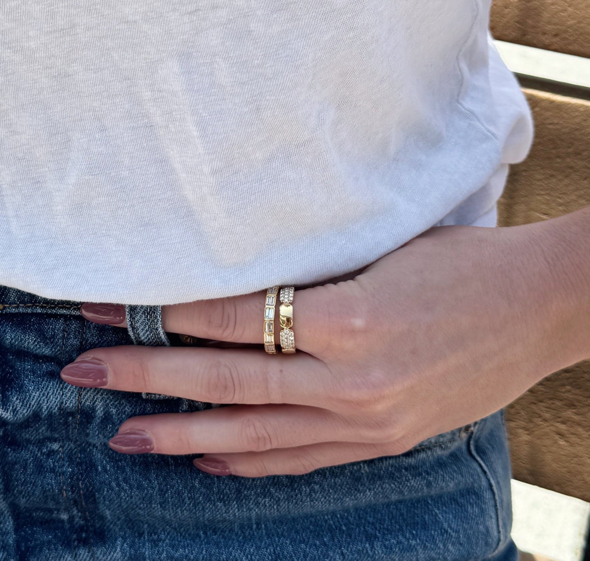 18K Gold Pavé Link Ring-Bijoux Village Fine Jewellers