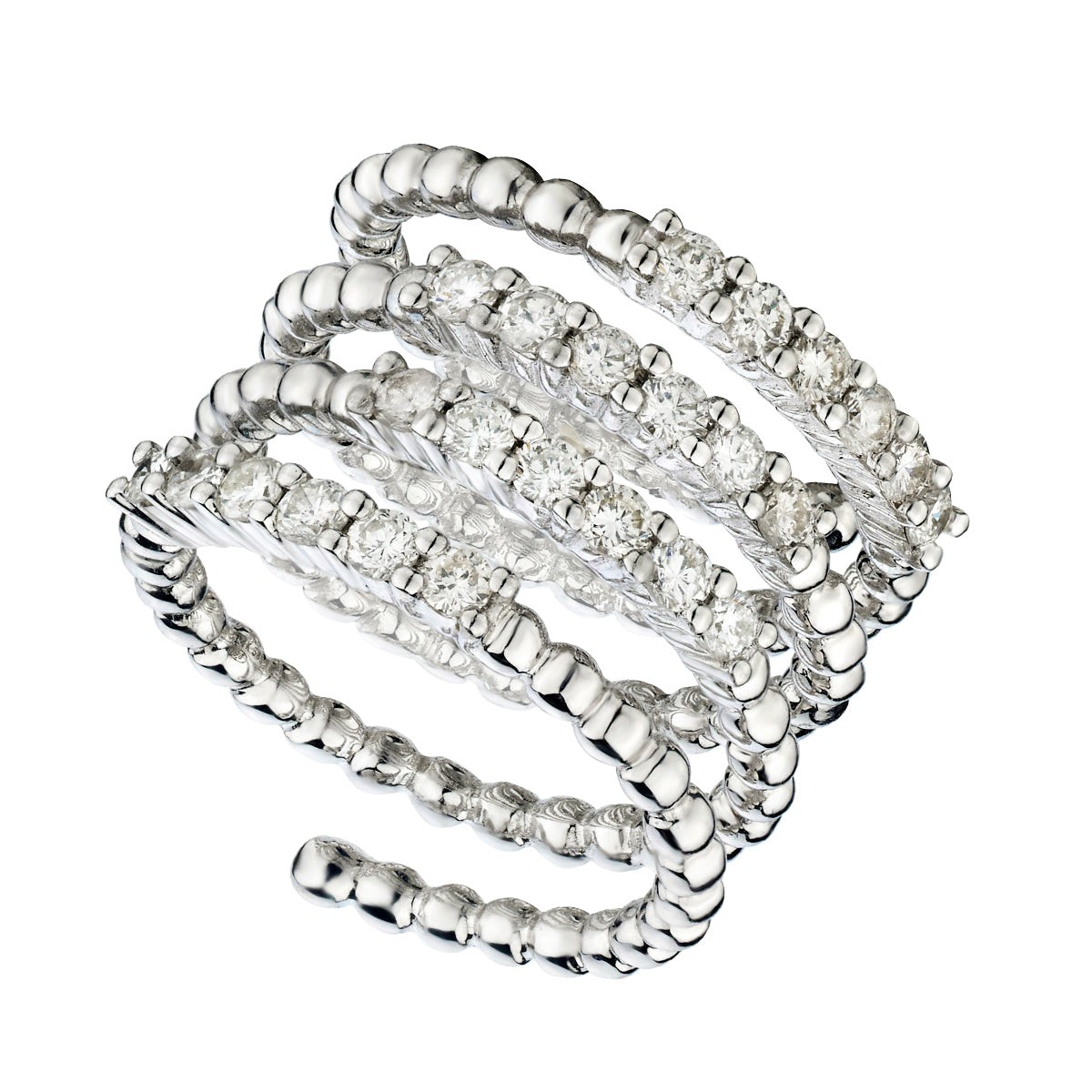 Multi-Row Diamond Wrap Ring-White Gold-Bijoux Village Fine Jewellers
