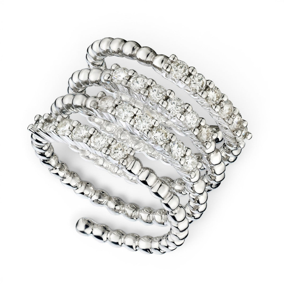 Multi-Row Diamond Wrap Ring-White Gold-Bijoux Village Fine Jewellers