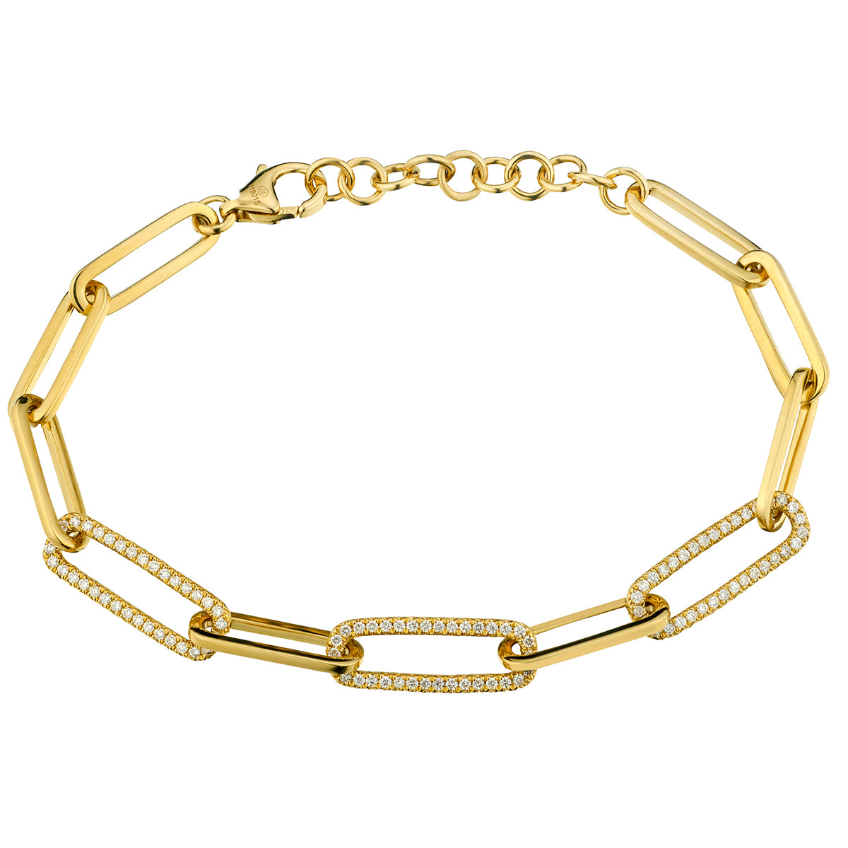 Elongated Diamond Link Bracelet-18 Karat-Bijoux Village Fine Jewellers