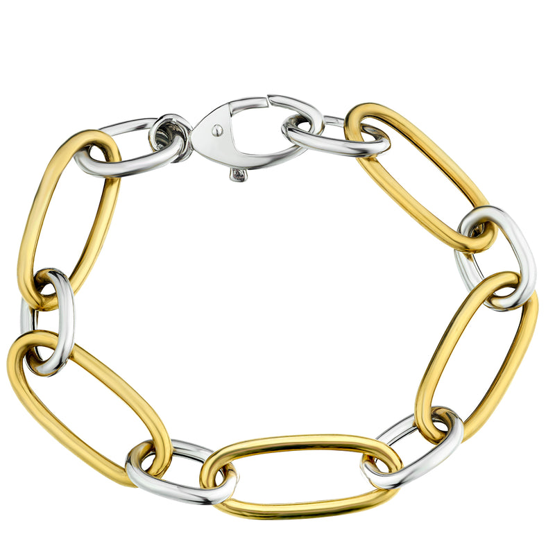 White and Yellow Gold Link Bracelet-10 Karat-Bijoux Village Fine Jewellers