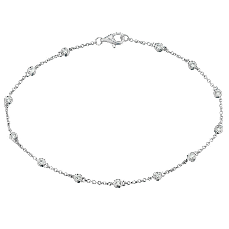 Round Diamond Bezel Set Bracelet-Diamond-Bijoux Village Fine Jewellers