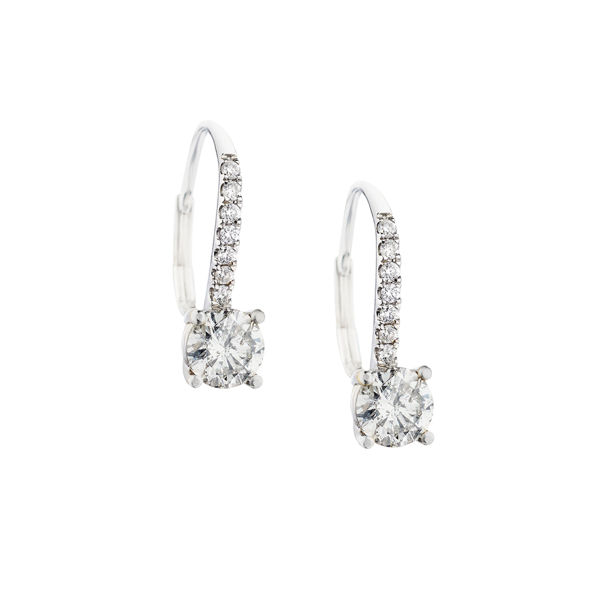 White Gold Diamond Drop Earrings-Diamond-Bijoux Village Fine Jewellers