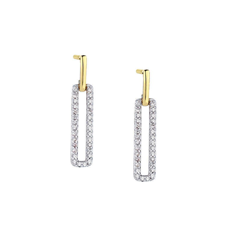 Geometric Diamond Drop Earrings-10 Karat-Bijoux Village Fine Jewellers