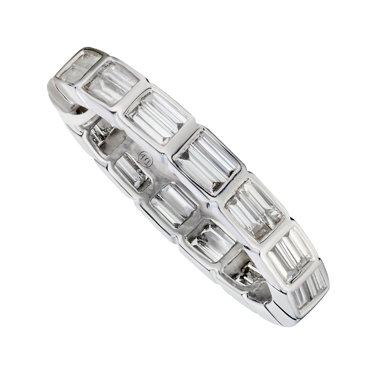 Baguette Diamond Eternity Band - .94 CTs (white or yellow gold)-White Gold-Bijoux Village Fine Jewellers