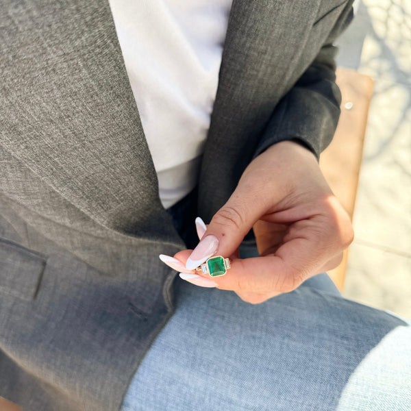 Emerald Luxe Diamond Baguette Ring-Bijoux Village Fine Jewellers