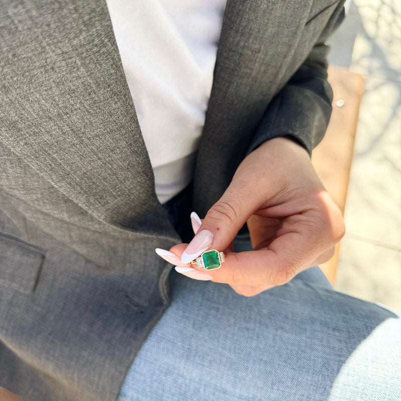 Emerald Luxe Diamond Baguette Ring-Bijoux Village Fine Jewellers