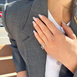 White Gold Diamond Bow Ring-Bijoux Village Fine Jewellers