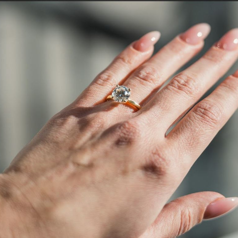 Lab Grown Solitaire Engagement Ring with Hidden Halo-Bijoux Village Fine Jewellers