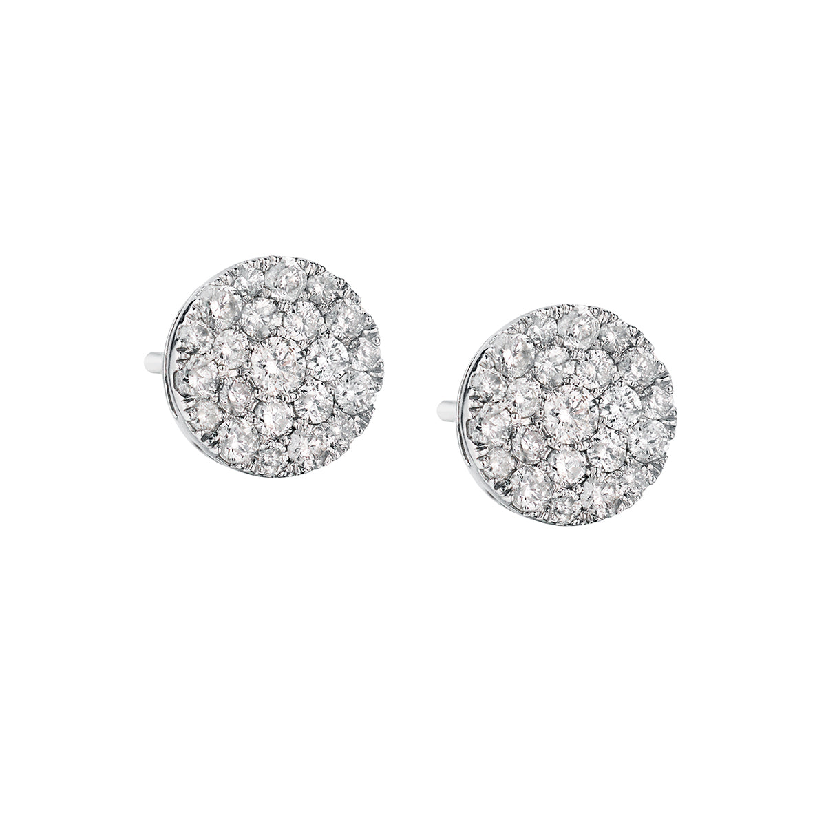 Pavé Diamond Cluster Stud Earrings-Bijoux Village Fine Jewellers