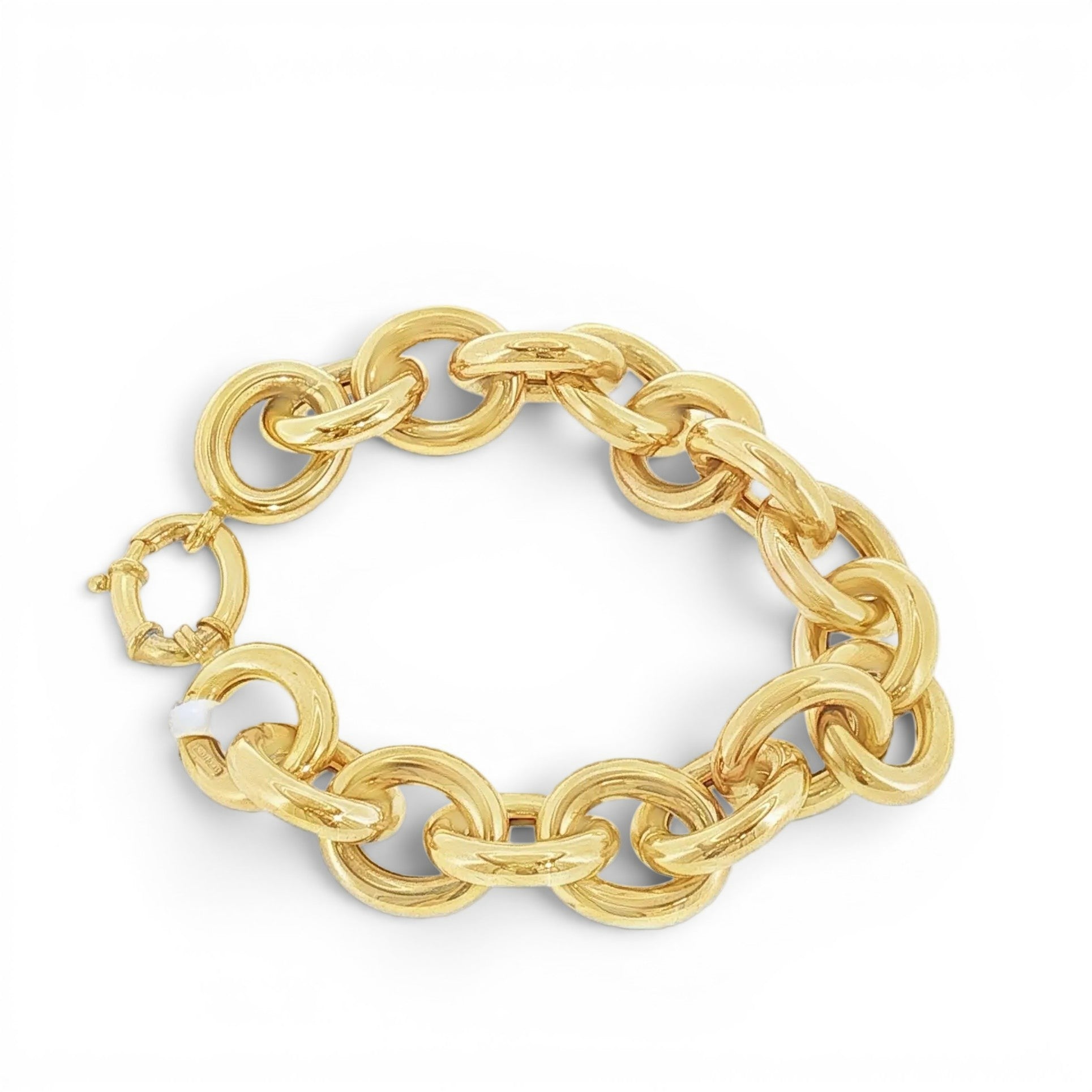 18K Yellow Gold Italian Fancy Link Bracelet-Bijoux Village Fine Jewellers