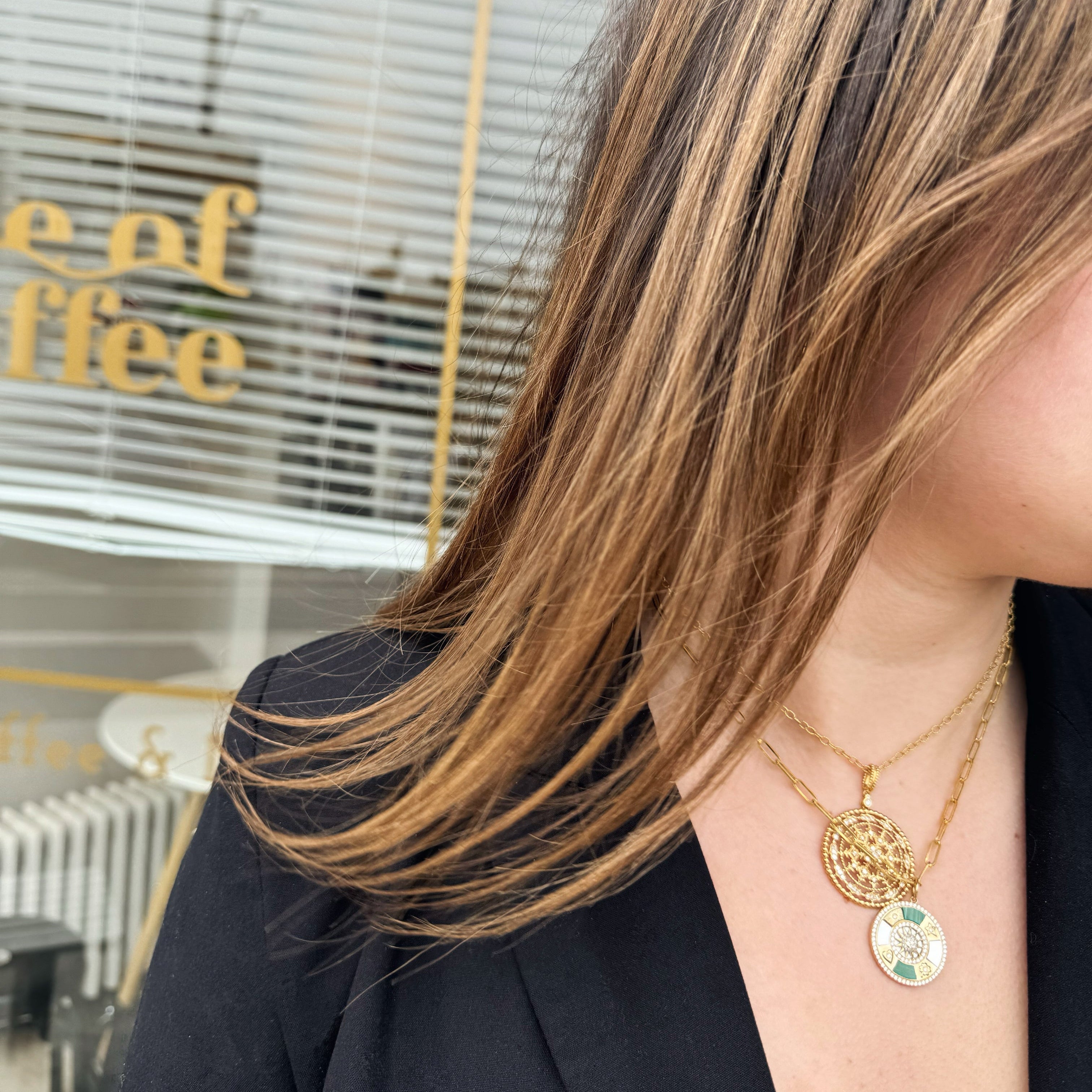 Diamond Mandala Medallion Pendant in Yellow Gold-Bijoux Village Fine Jewellers