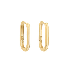 10 Karat Yellow Gold Paperclip Huggie Earrings-Earrings-Bijoux Village Fine Jewellers