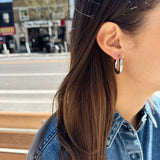 White Gold Classic Tube Hoops-Bijoux Village Fine Jewellers
